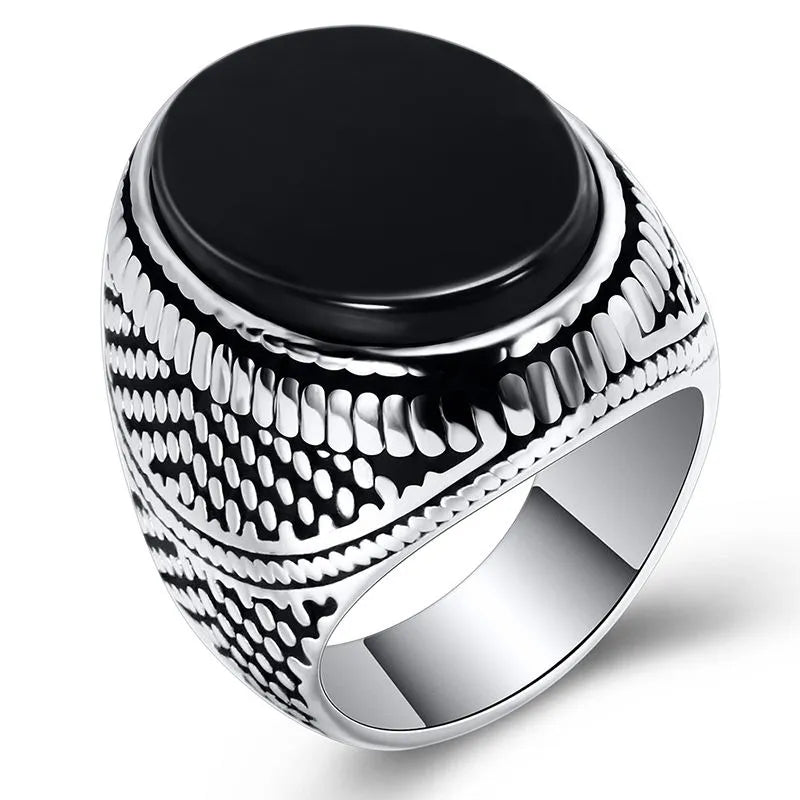 Double Sword Black Zircon Ring