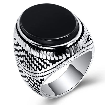 Double Sword Black Zircon Ring
