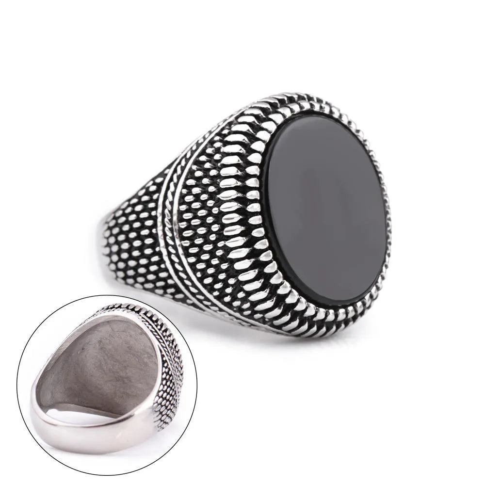 Double Sword Black Zircon Ring