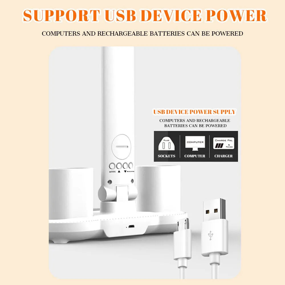 Foldable Eye Protection Table Lamp with Fan