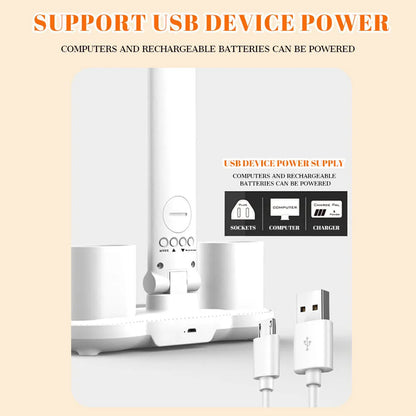 Foldable Eye Protection Table Lamp with Fan