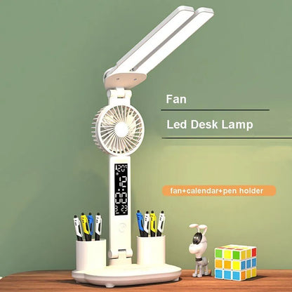 Foldable Eye Protection Table Lamp with Fan