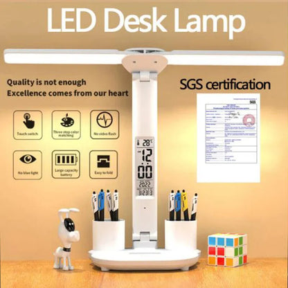 Foldable Eye Protection Table Lamp with Fan