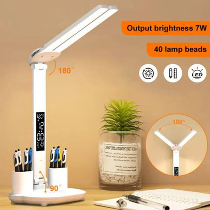 Foldable Eye Protection Table Lamp with Fan