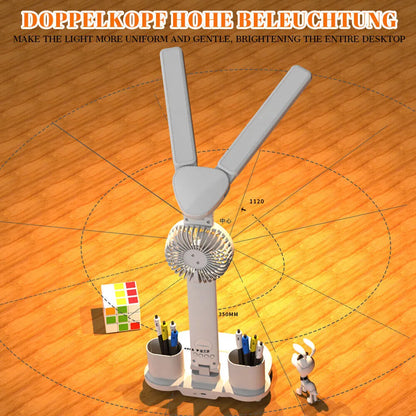 Foldable Eye Protection Table Lamp with Fan